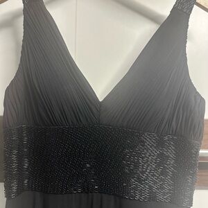 JS Boutique Black Beaded Empire Waist Gown – Size 10